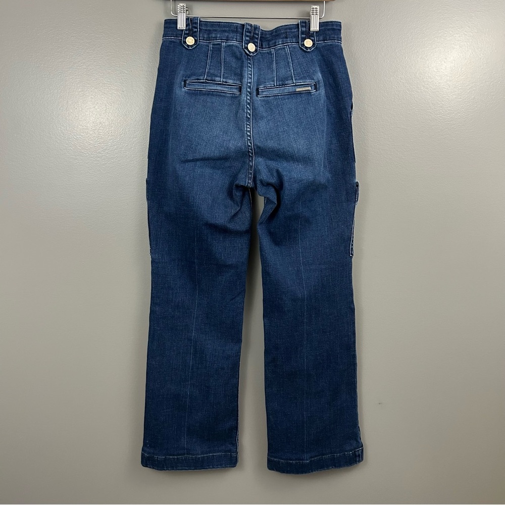 White House Black Market High Rise Wide Leg Cargo Jeans Size 2 - Picture 7 of 14